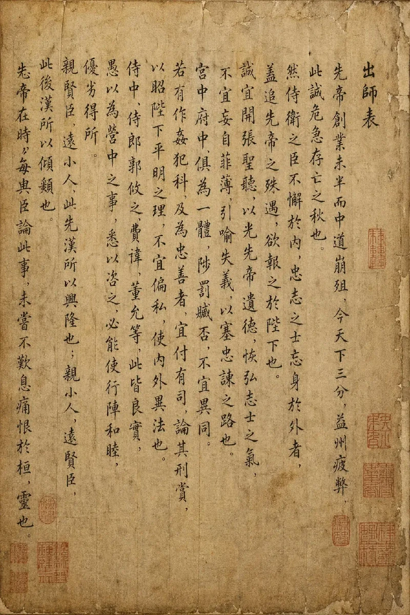 GPT-Image-2 example: 中国古典籍《出师表》