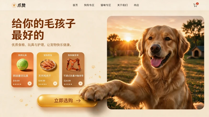Seedream 5.0 Pro example: Pet E-Commerce Hero Banner