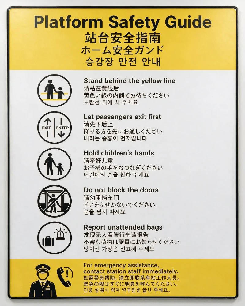 Seedream 5.0 Pro example: Multilingual Safety Poster