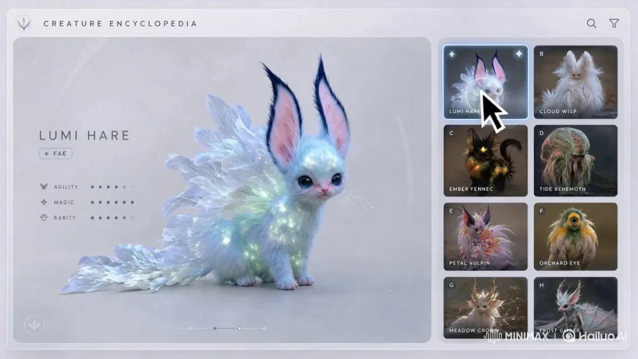 Creature Encyclopedia UI