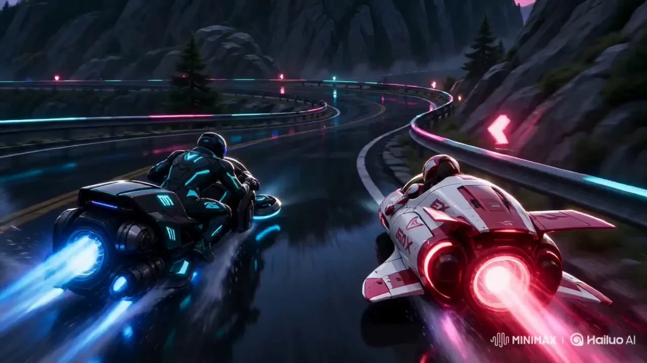 Downhill Hover-Bike Race
