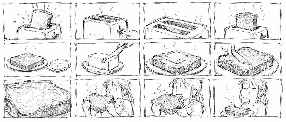 Cozy Butter Toast Storyboard media preview