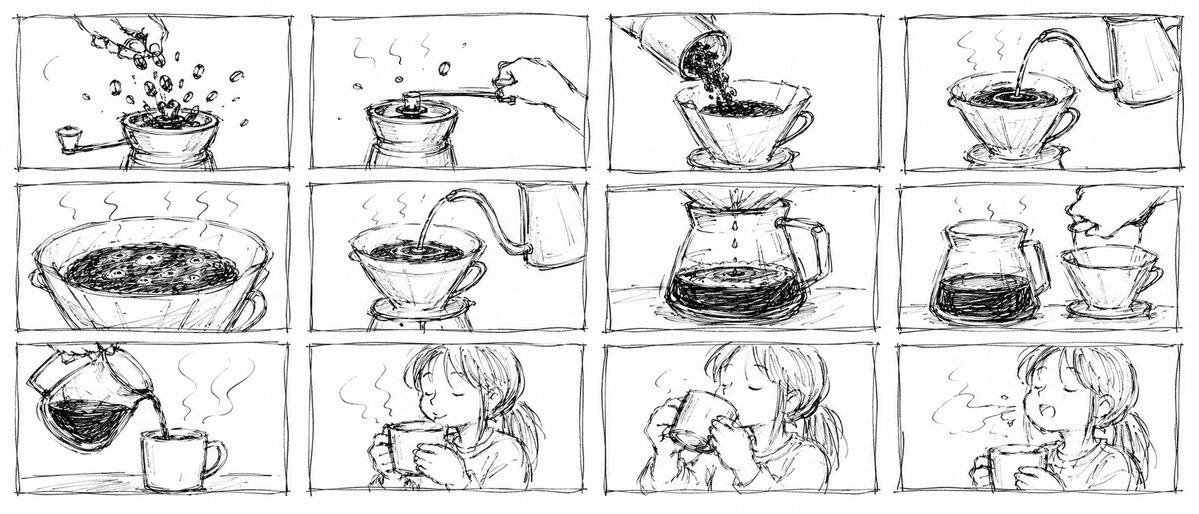 Cozy Pour Over Coffee Storyboard media preview